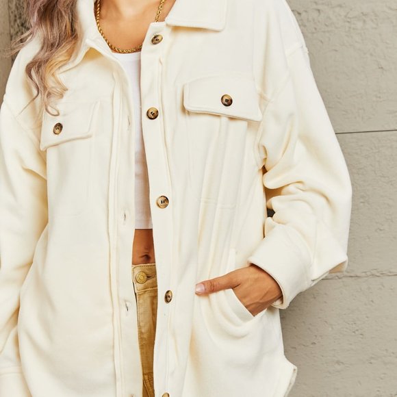 Heimish Cozy Girl Full Size Button Down Shacket - Picture 5 of 10